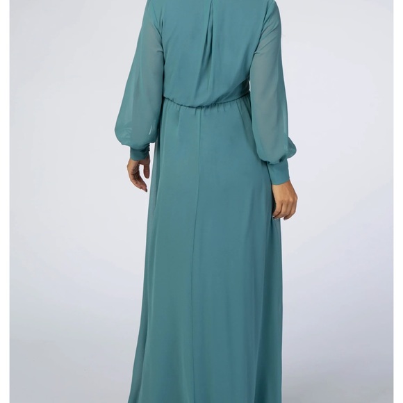 Jade Chiffon Long Sleeve Maternity Maxi - Picture 2 of 2